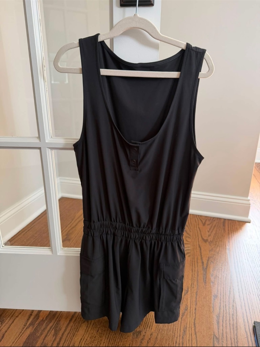 Vuori Black Sleeveless One-Piece Romper